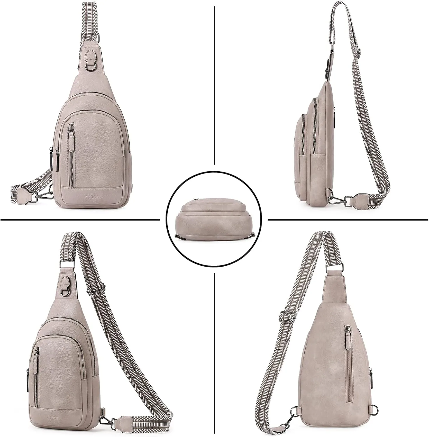 CLUCI Crossbody Bags for Women - Sling Backpack Travel Bag in Leather