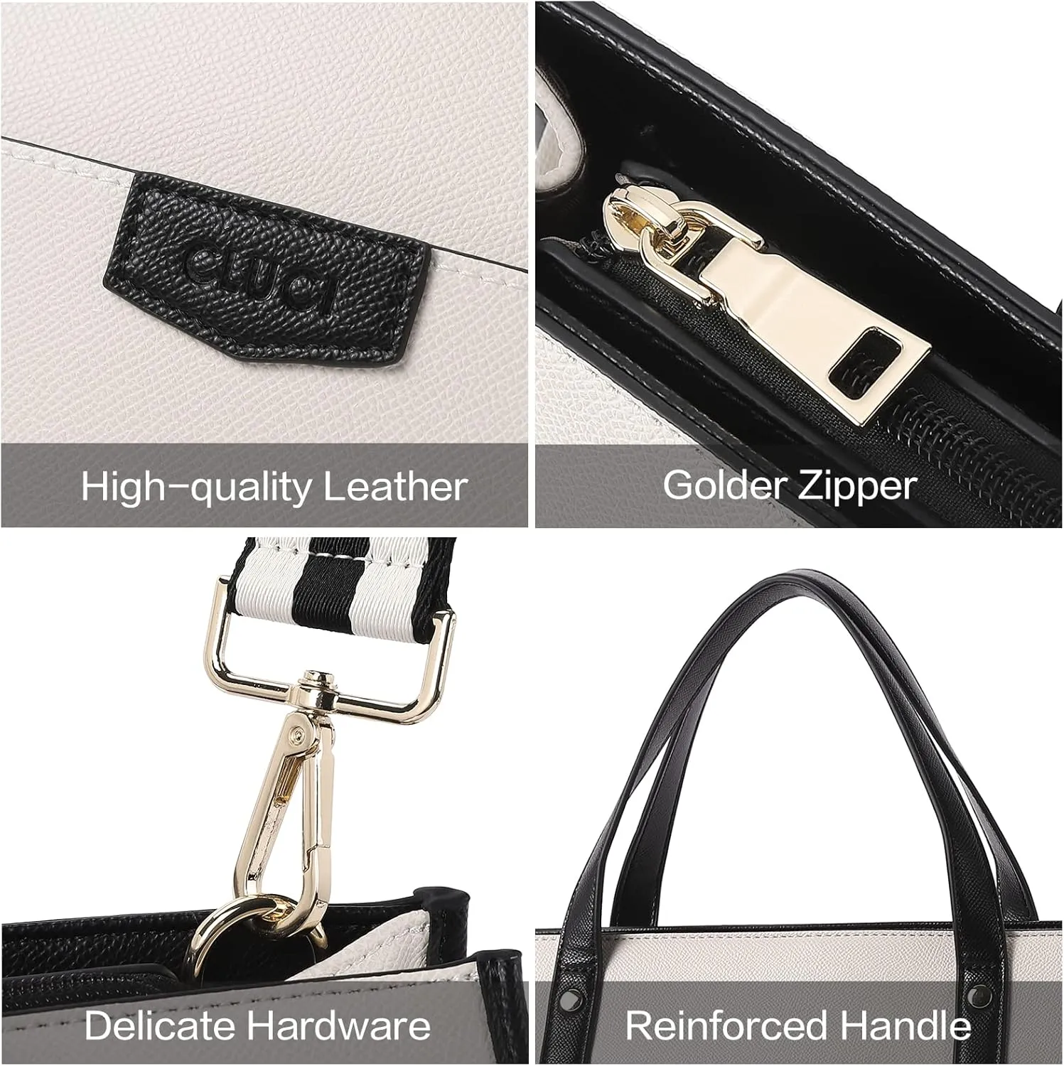 CLUCI Laptop Tote Bag for women 15.6 inch Computer Briefcase Leather Work Shoulder Bags Handbag for Office,School,Travel