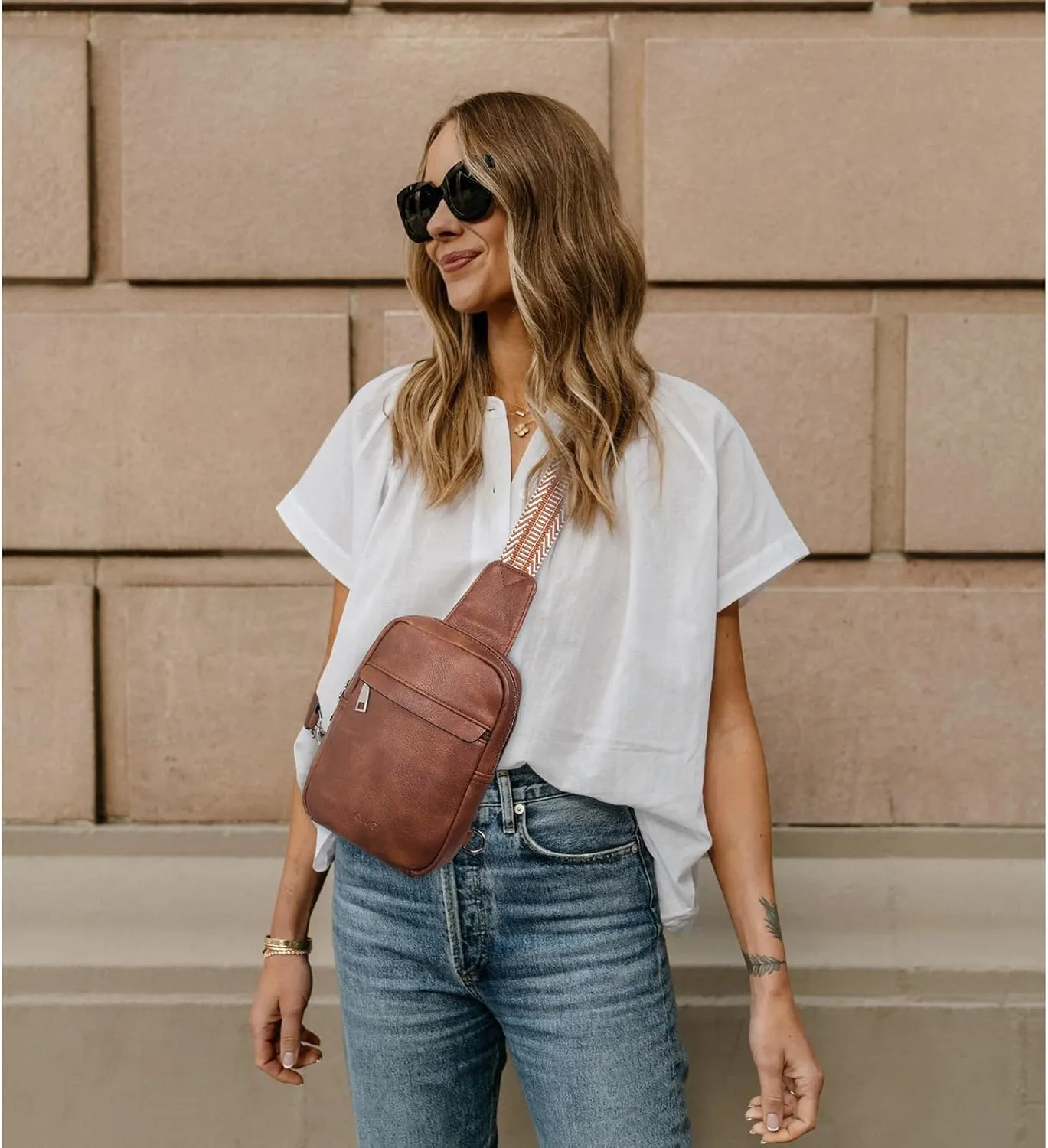 CLUCI Small Sling Bag for Women Vegan Leather Crossbody Chest Bags Trendy, Women's Fanny Pack