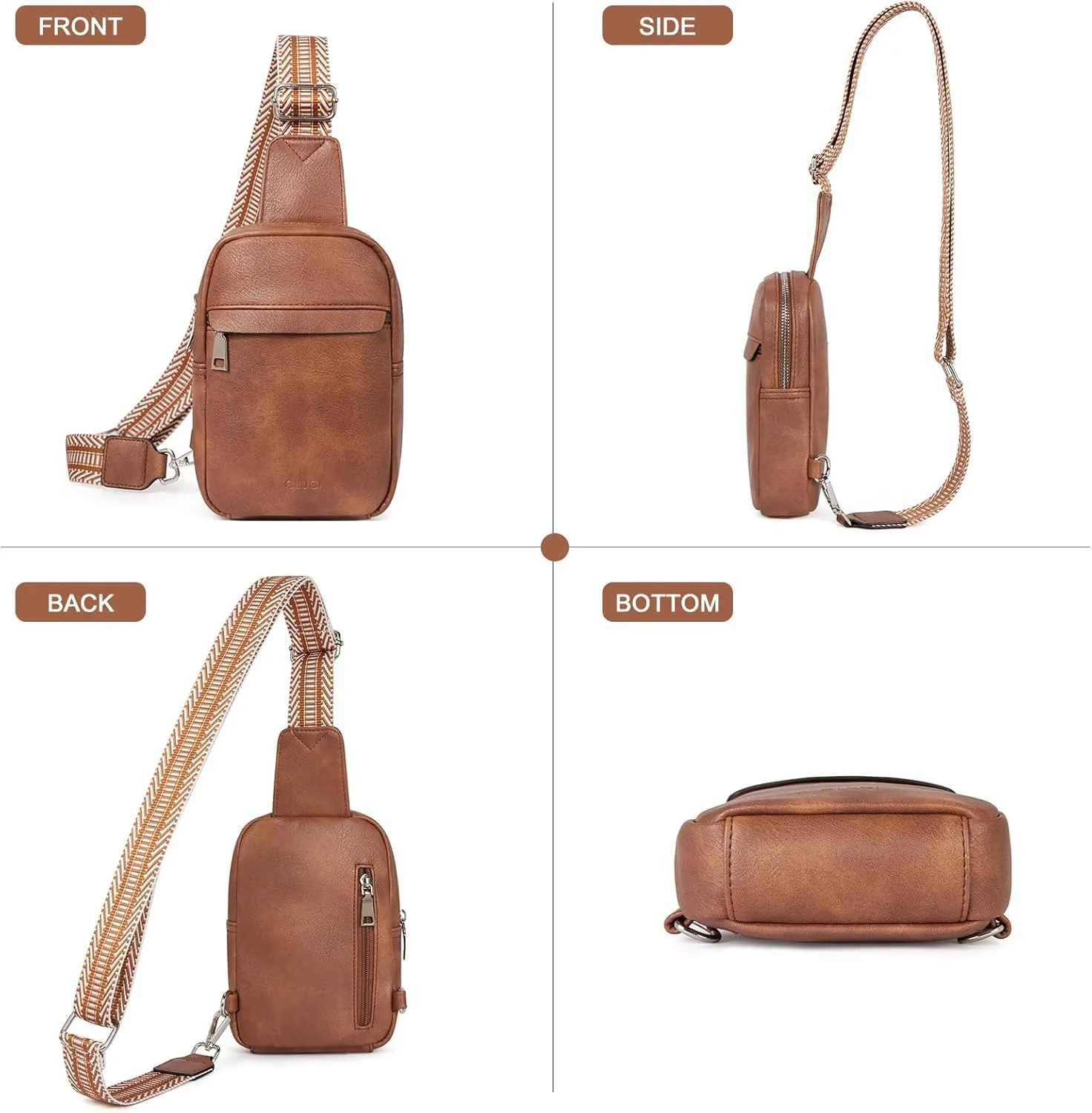 CLUCI Small Sling Bag for Women Vegan Leather Crossbody Chest Bags Trendy, Women's Fanny Pack