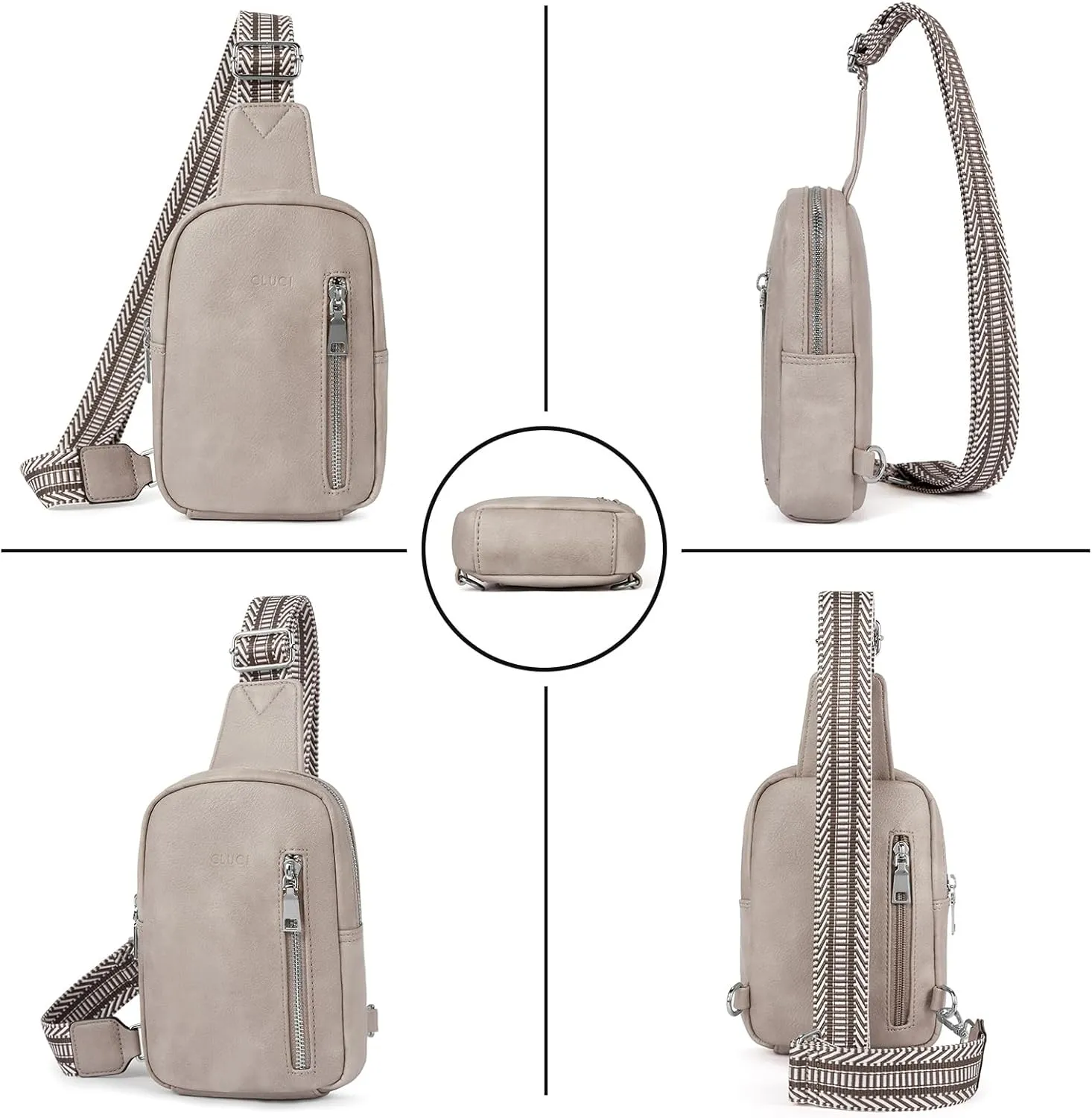CLUCI Small Sling Bag for Women Vegan Leather Crossbody Chest Bags Trendy, Women's Fanny Pack