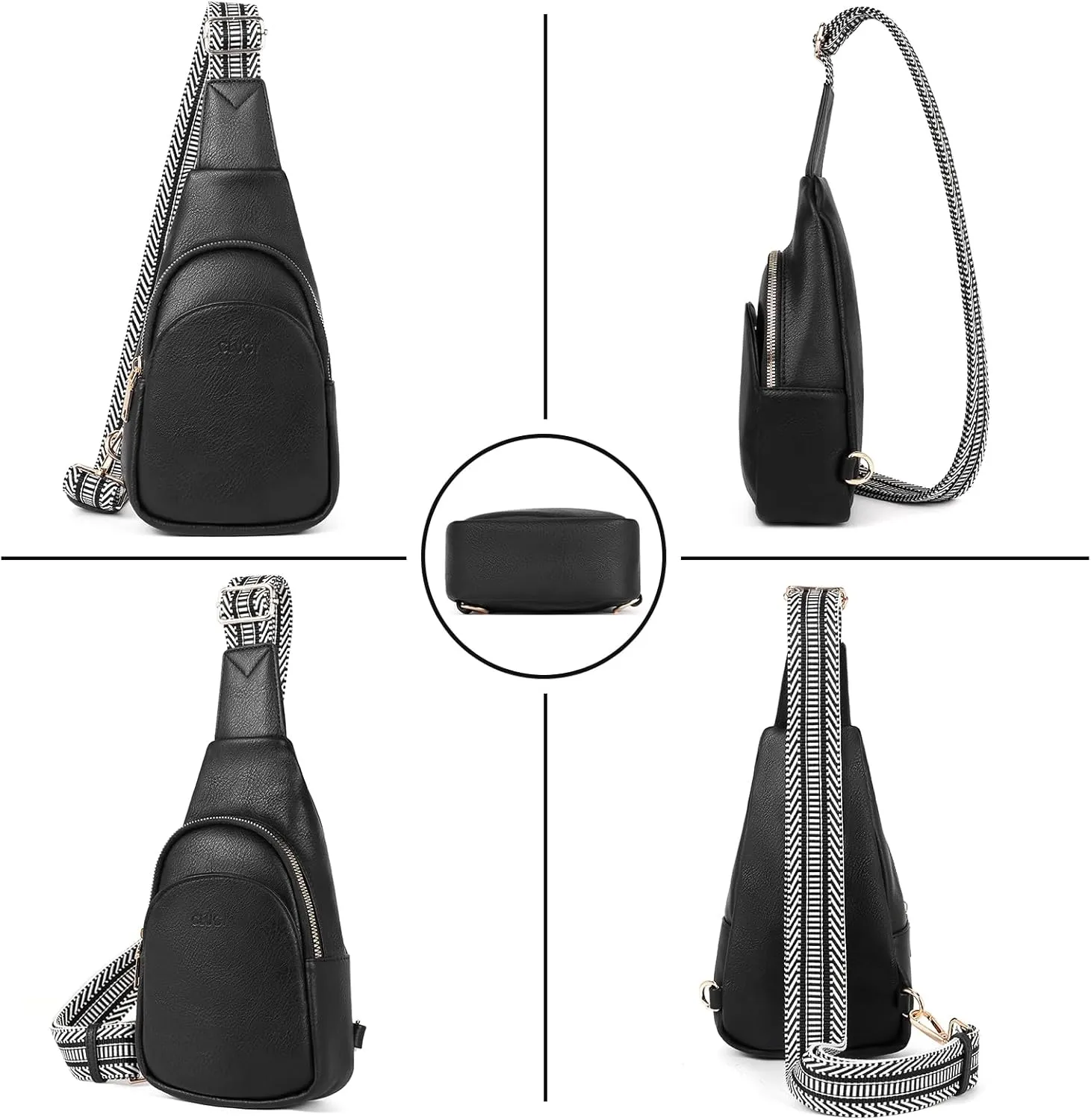 CLUCI Small Sling Bag for Women,Vegan Leather Crossbody Bags for Women,Fanny Packs with Guitar Strap
