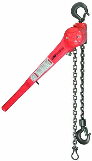 CM Series 640 Puller, Hook Mount, 1-1/2 Ton Capacity, 5' Lift, 14-1/4" Headroom, 21-1/4" Handle Length, 1-1/8" Hook Opening