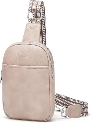 Cnoles Small Sling Bag for Women Vegan Leather Crossbody Fashion Fanny Pack Purse Travel Chest Bag for Women