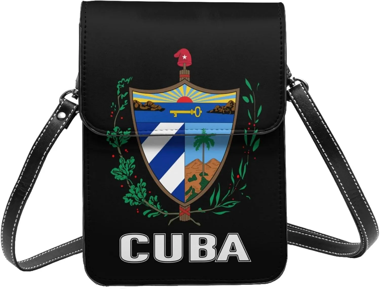 Coat of Arms of Dominican Republic Flag Emblem Small Crossbody Purse Cell Phone Bag for Women