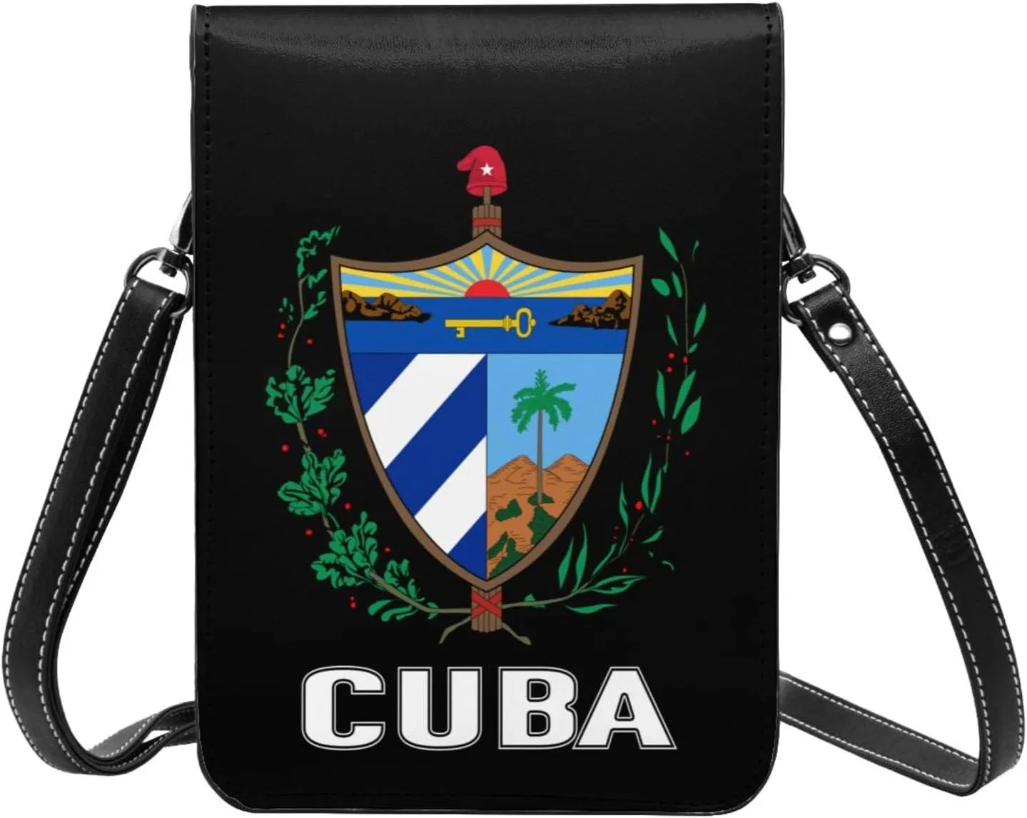 Coat of Arms of Dominican Republic Flag Emblem Small Crossbody Purse Cell Phone Bag for Women
