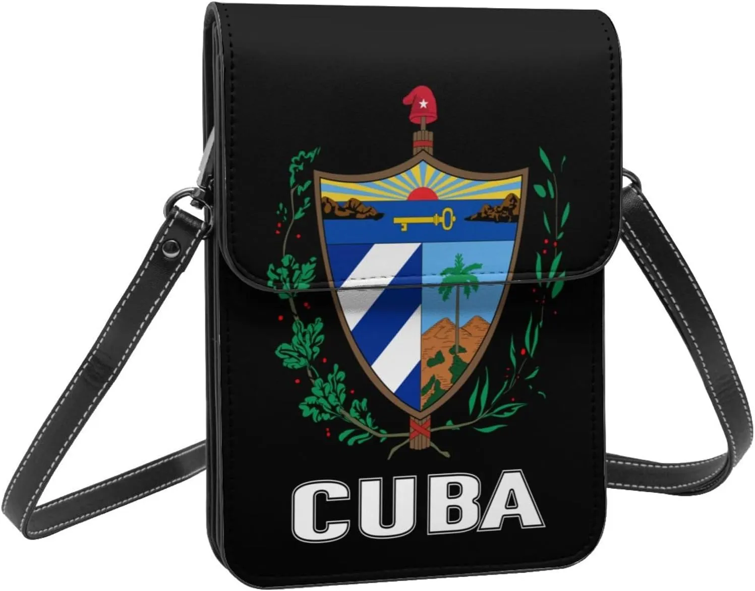 Coat of Arms of Dominican Republic Flag Emblem Small Crossbody Purse Cell Phone Bag for Women