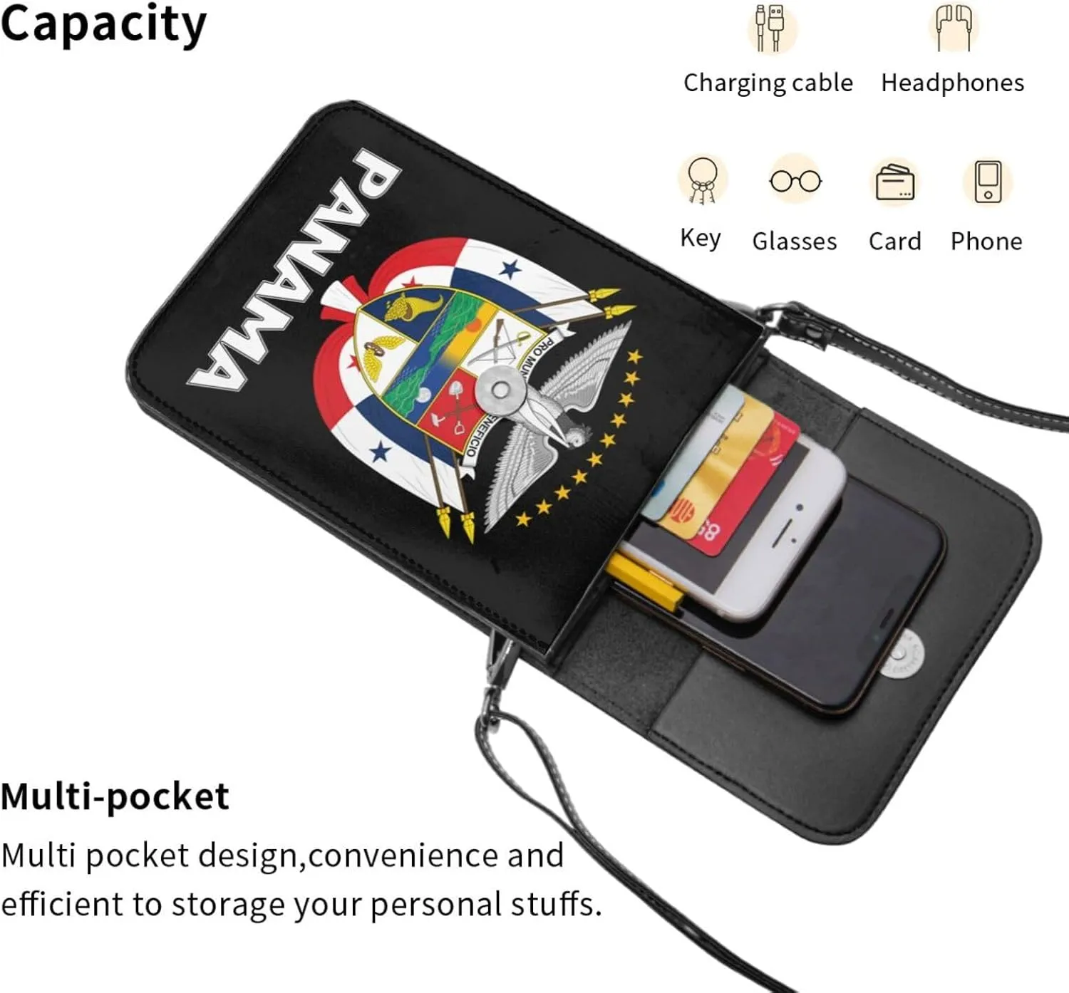 Coat of Arms of Portugal Flag Portuguese Emblem Small Crossbody Purse Cell Phone Bag for Women