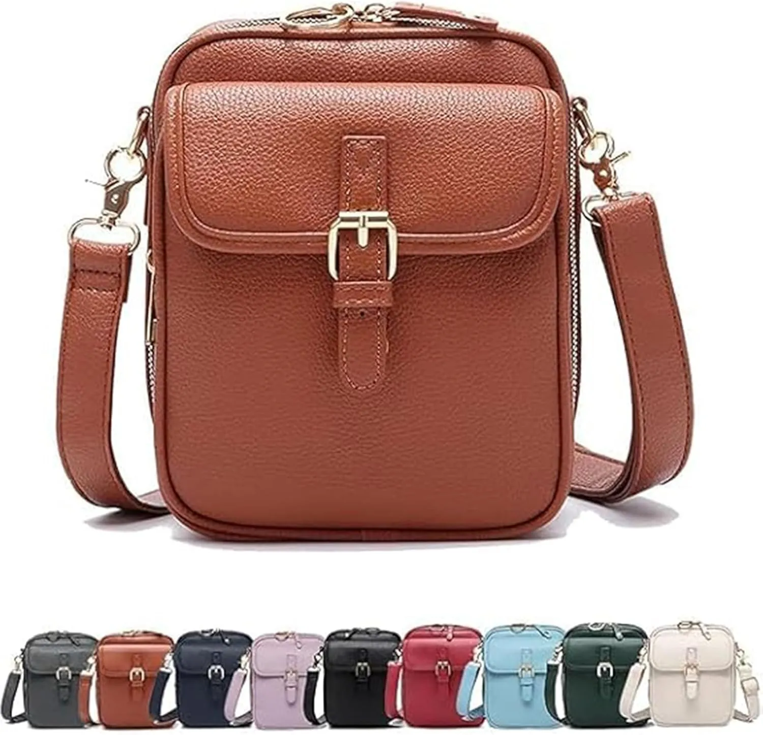 Collaborate Crossbody Leather Bag, Collaboraten1 Anti Theft Leather Bag, Mini Cell Phone Pouch with Card Slots
