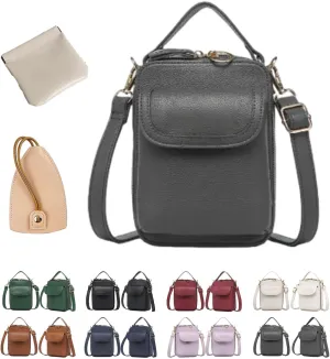 Collaboraten1 Crossbody Leather Bag for Women, RFID Anti-Theft Design, Come with Scratch-Resistant Key Pouch