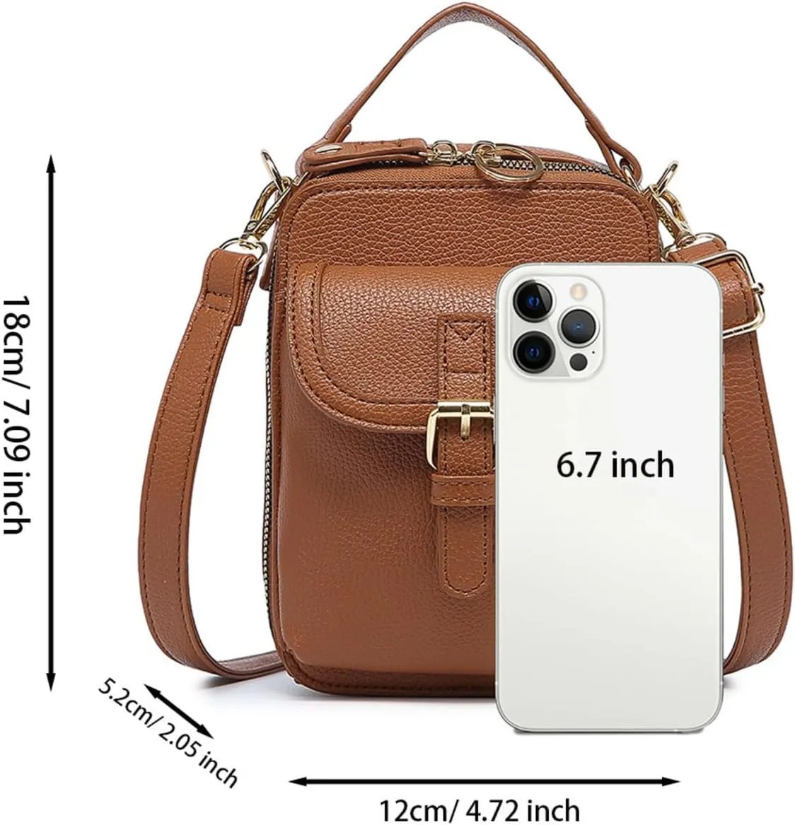 Collaboraten1 Crossbody Leather Bag for Women, RFID Anti-Theft Design, Come with Scratch-Resistant Key Pouch