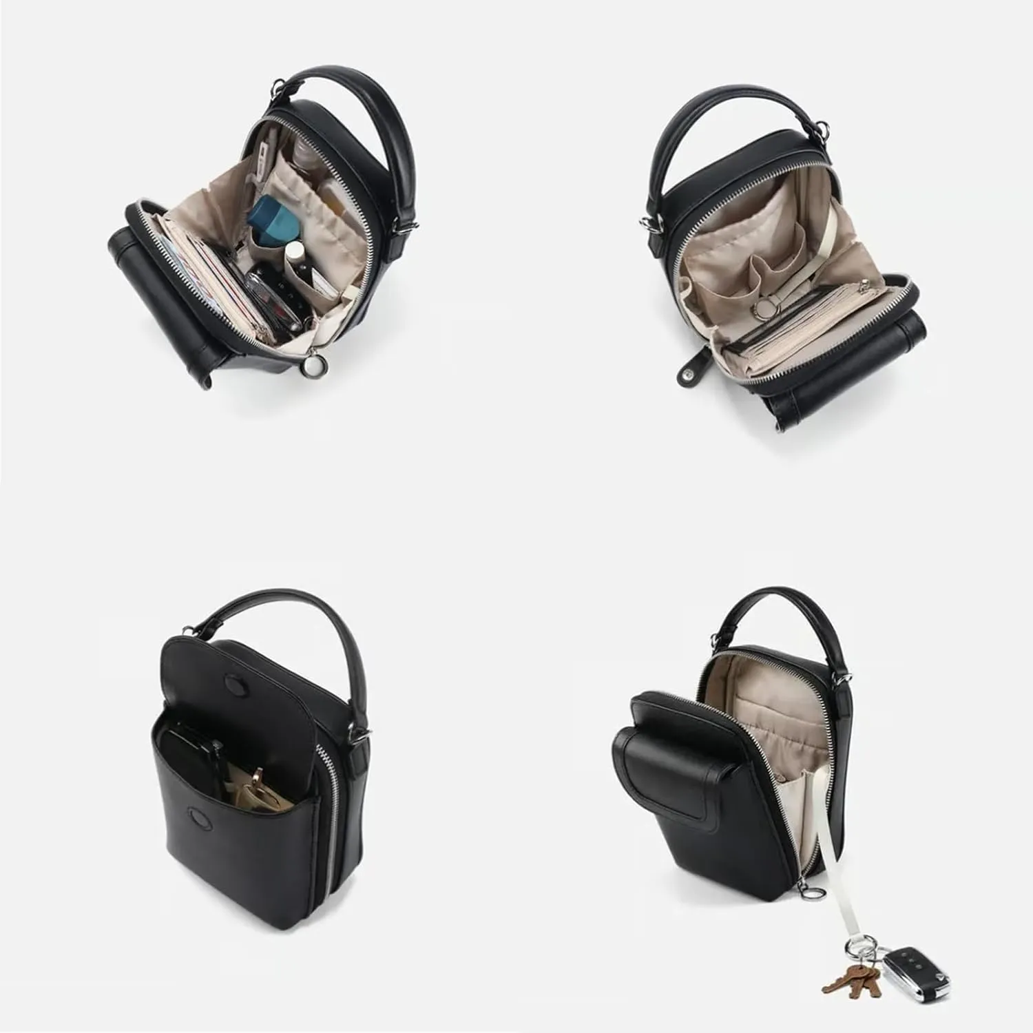 Collaboraten1 Crossbody Leather Bag for Women, RFID Anti-Theft Design, Come with Scratch-Resistant Key Pouch
