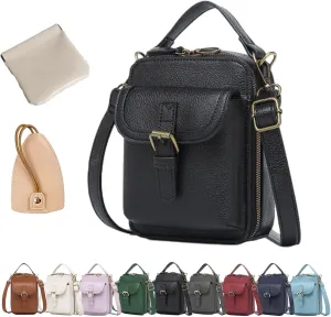 Collaboraten1 Crossbody Leather Bag for Women, RFID Anti-Theft Design, Come with Scratch-Resistant Key Pouch