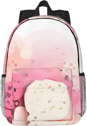 Color Fragment Paper 15" Portable Backpack With Adjustable Shoulder Strap Laptop Bag For Outdoor Shopping