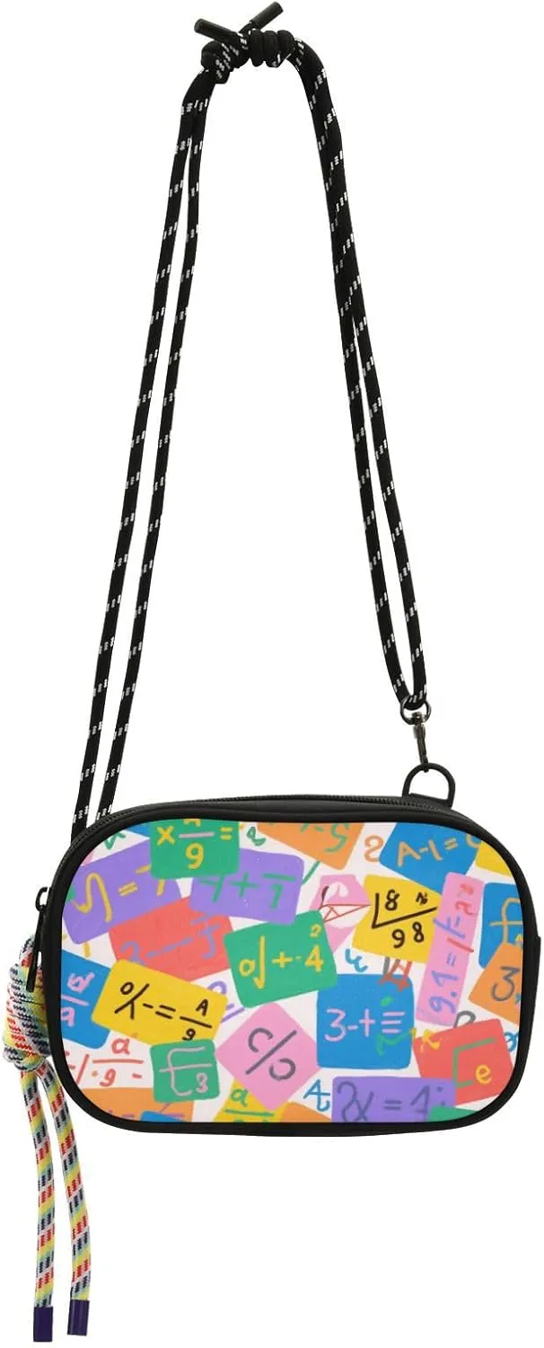 Colorful Cartoon Mathematical Formula Womens Purses Crossbody Womens Comfort with Adjustable Strap Over Shoulder Purse Take a walk