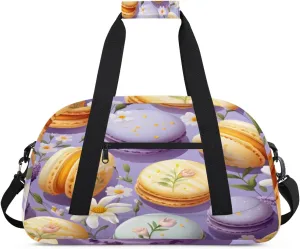 Colorful Doughnuts Gym Duffel Bag for Men Women Colored Flower Sports Tote Bag with Adjustable Shoulder Strap for Dance Gymnastics Traveling Outdoor Camping Overnight Stay