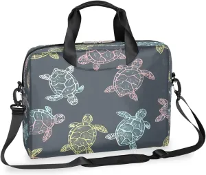 Colorful Ocean Turtle Laptop Bag Carrying Case 15.6 Inch Laptop Briefcase Messenger Shoulder Bag for Tablet Computer Bag for Travle Business Men Women