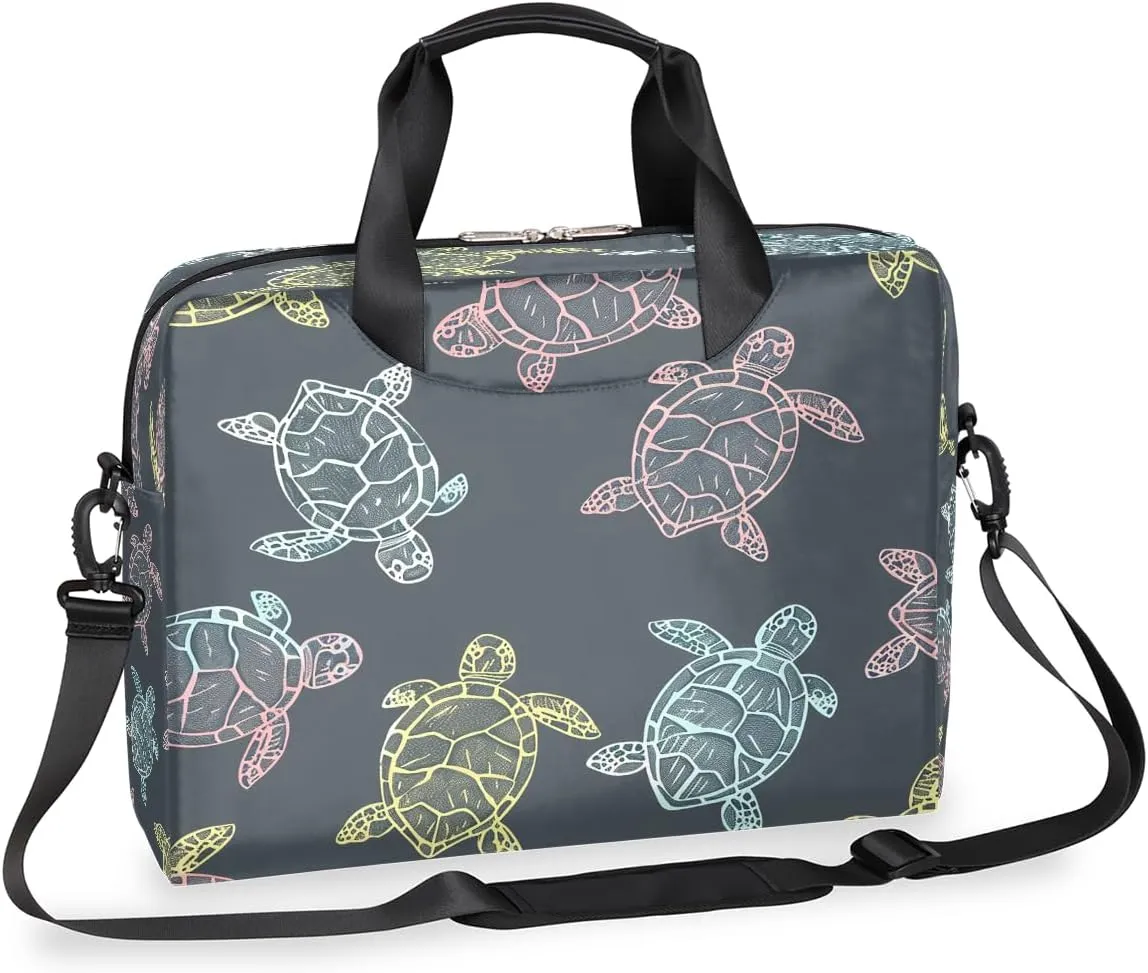 Colorful Ocean Turtle Laptop Bag Carrying Case 15.6 Inch Laptop Briefcase Messenger Shoulder Bag for Tablet Computer Bag for Travle Business Men Women