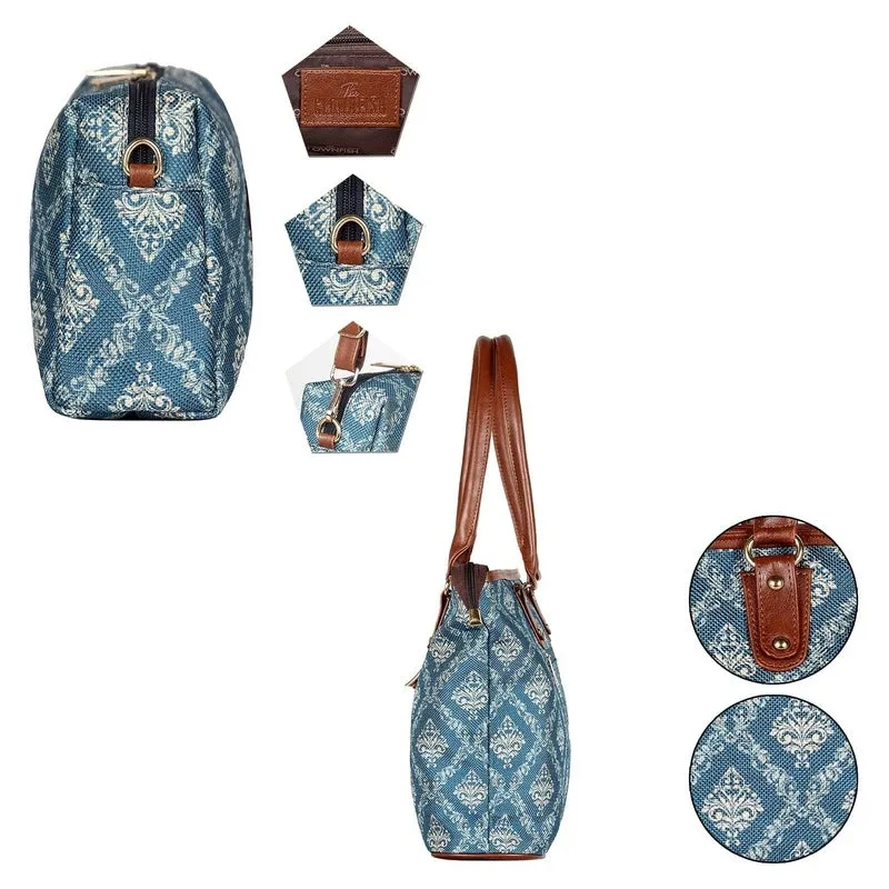 Combo: Percy Handbag & Isla Sling Bag - Durable, Stylish | Perfect Gift | 15L | Blue