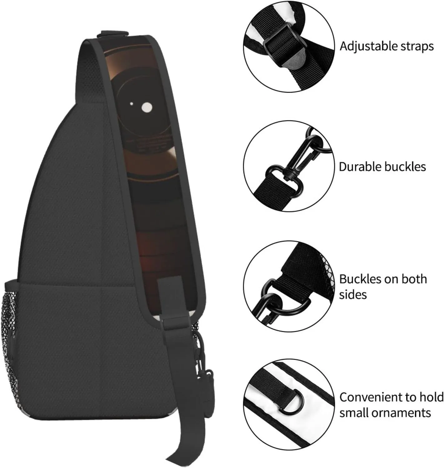 Compact Disc Outdoor Cross-body Shoulder Bag, Unisex Backpack For Women Men Young Hiking Travel