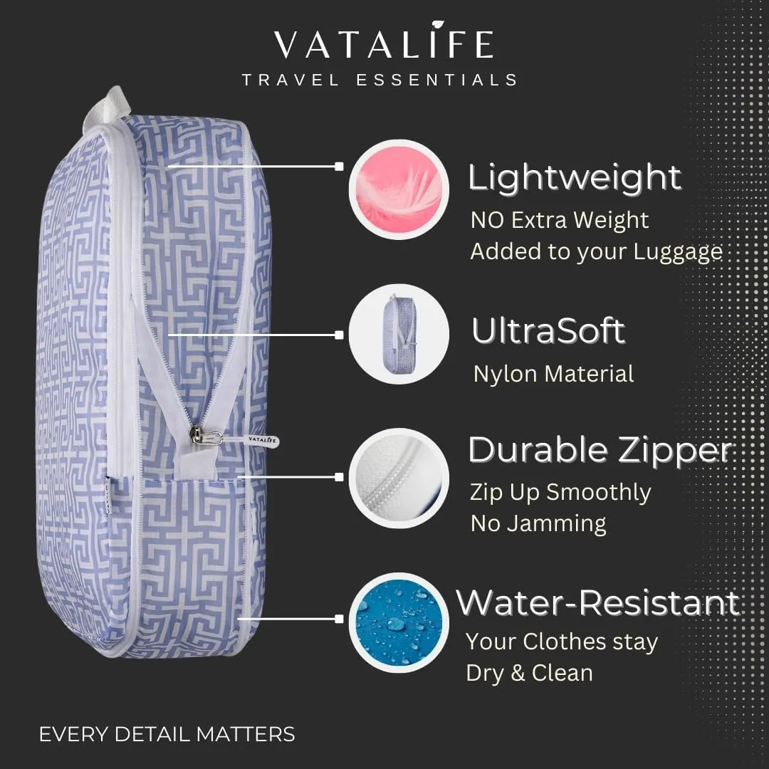 Compression Packing Cubes Travel Essentials - Ultralight Water Resistant Suitcase Organizer & Space Saver Bags for Carry On Luggage with Drawstring Backpack/Laundry Bag, 6pc Set-Lavender Boho