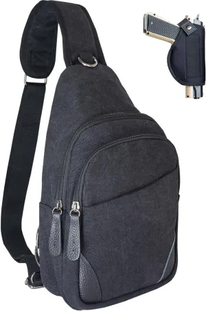 Concealed Carry Crossbody Bag-Tactical Shoulder Bag for Men ，CCW Chest Bag with Universal Pistol Holster