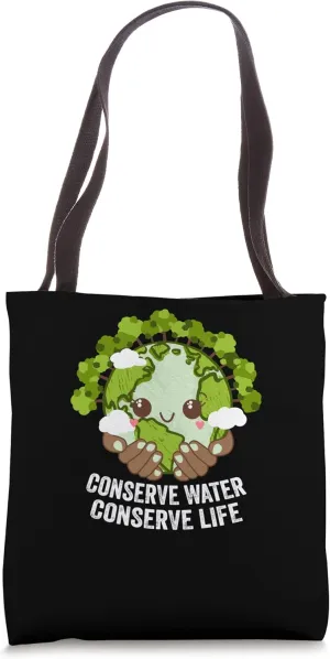 Conserve Water Conserve Life Sustainable Ecology Zero Waste Tote Bag
