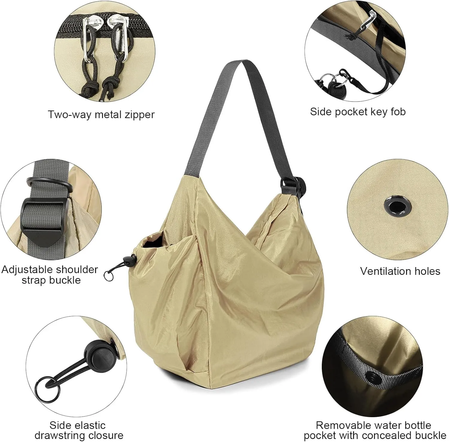 CONTAIL 18L Daily Shoulder Bag,Casual Tote Handbag,Waterproof Crossbody Bag with Removable Insulated Beverage Holder