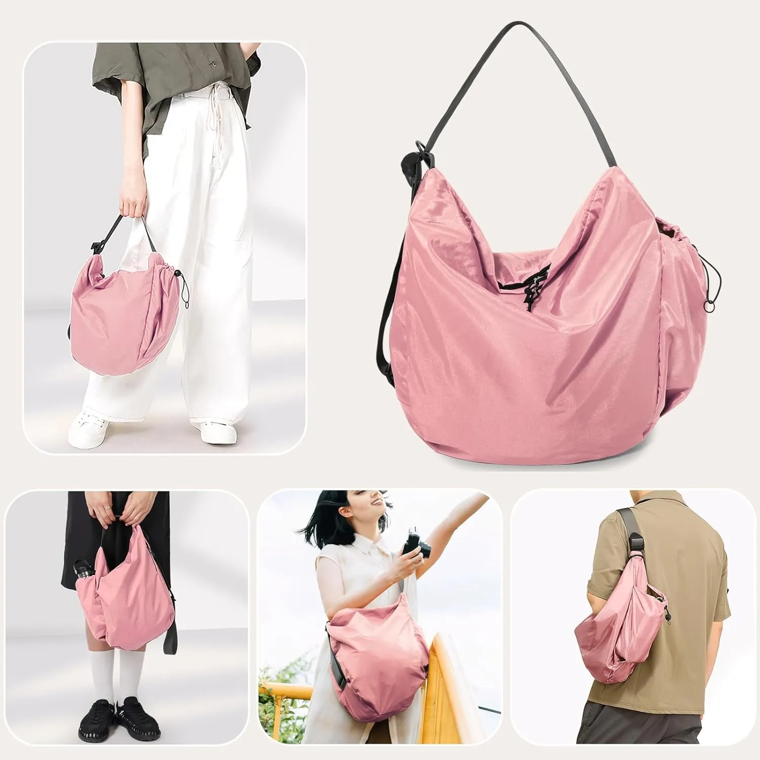 CONTAIL 18L Nylon Daily Shoulder Bag,Water-Resistant Crossbody Bag with Removable Insulated Beverage Holder