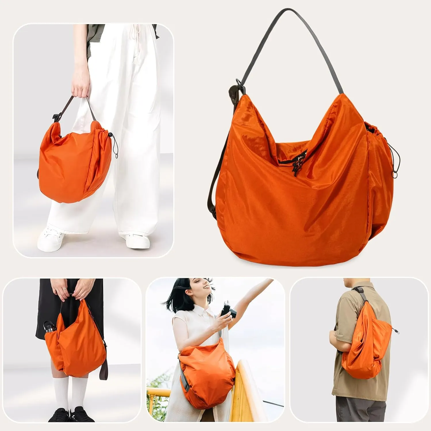 CONTAIL 18L Nylon Daily Shoulder Bag,Water-Resistant Crossbody Bag with Removable Insulated Beverage Holder