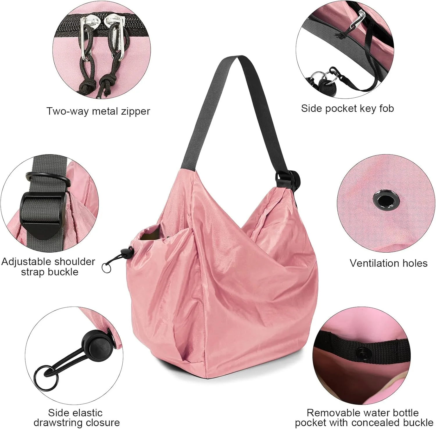 CONTAIL 18L Nylon Daily Shoulder Bag,Water-Resistant Crossbody Bag with Removable Insulated Beverage Holder