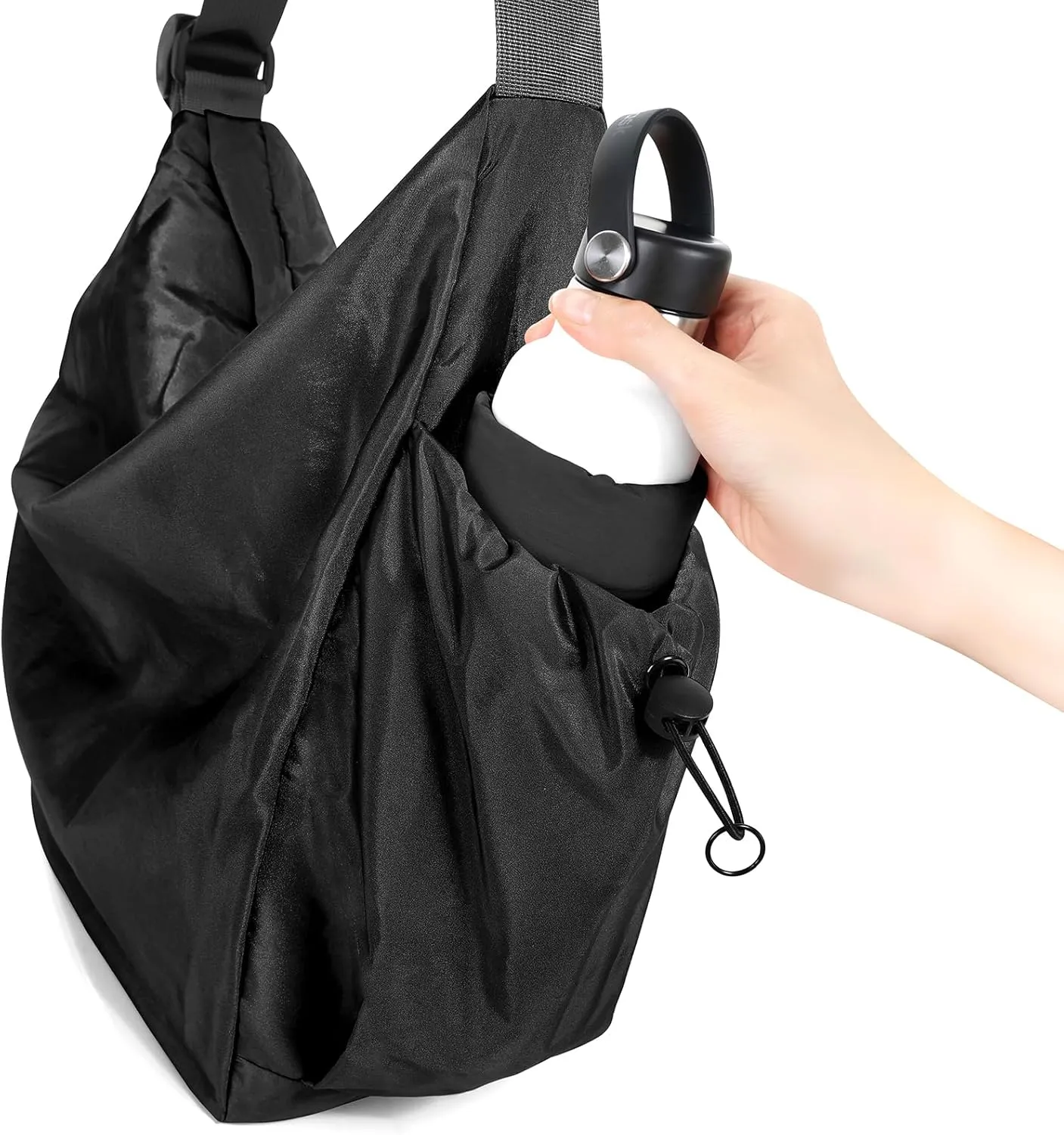CONTAIL 18L Nylon Daily Shoulder Bag,Water-Resistant Crossbody Bag with Removable Insulated Beverage Holder