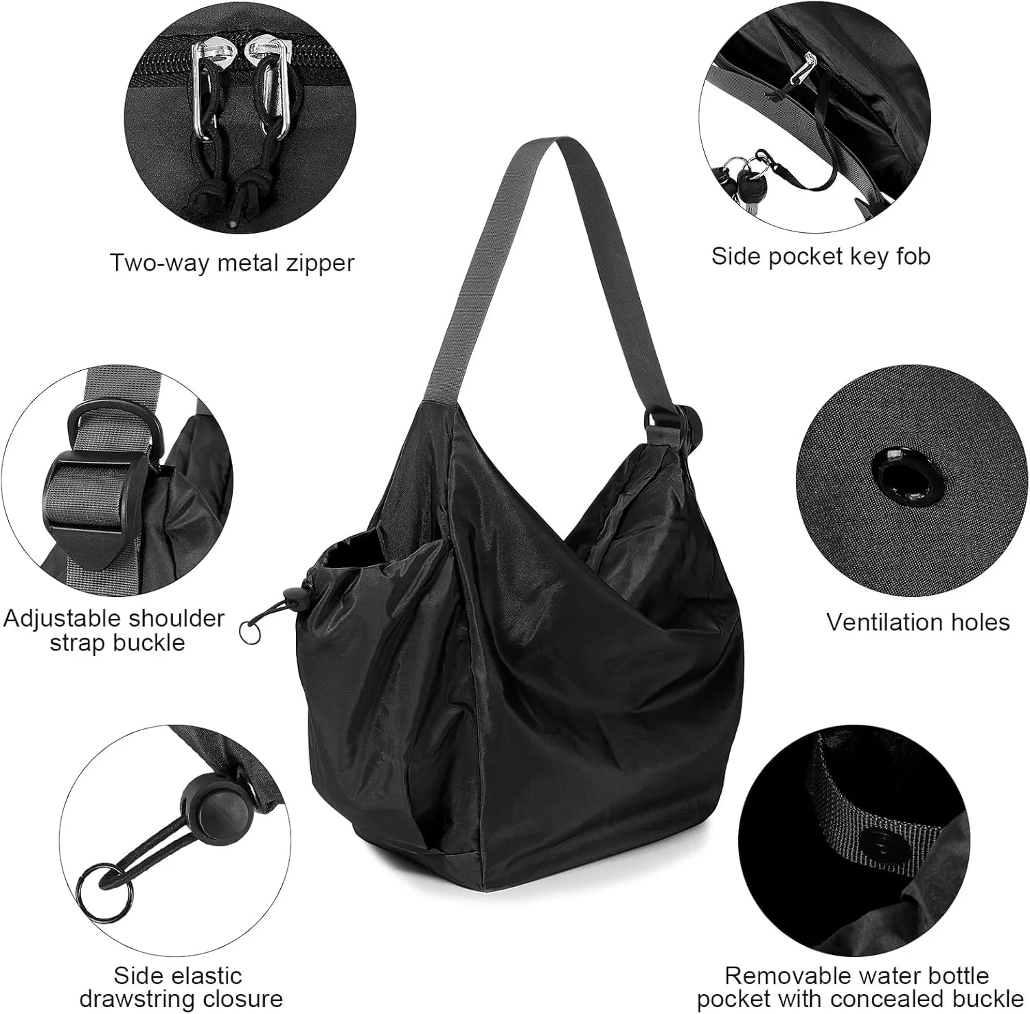 CONTAIL 18L Nylon Daily Shoulder Bag,Water-Resistant Crossbody Bag with Removable Insulated Beverage Holder