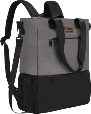 Convertible Backpack Tote - Women's 15.6-Inch Laptop, Travel, Work & Nurse Backpack - Grey