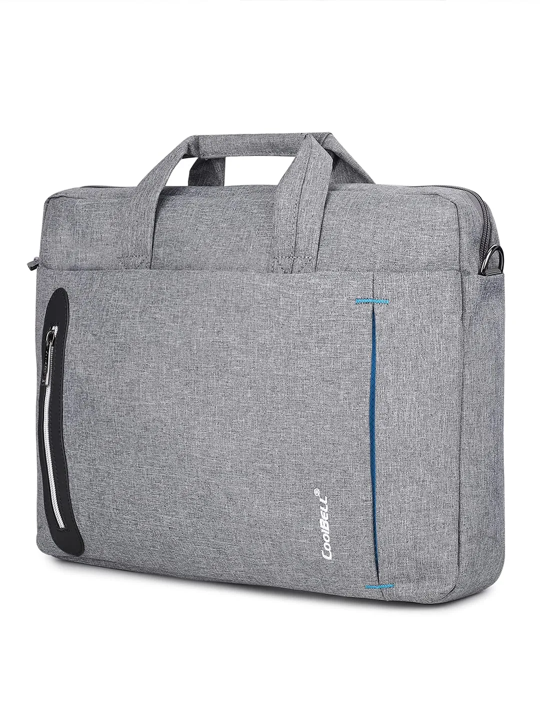 CoolBELL Laptop Messenger Bag - Lightweight, Solid Fabric | 15.6 inch | Grey