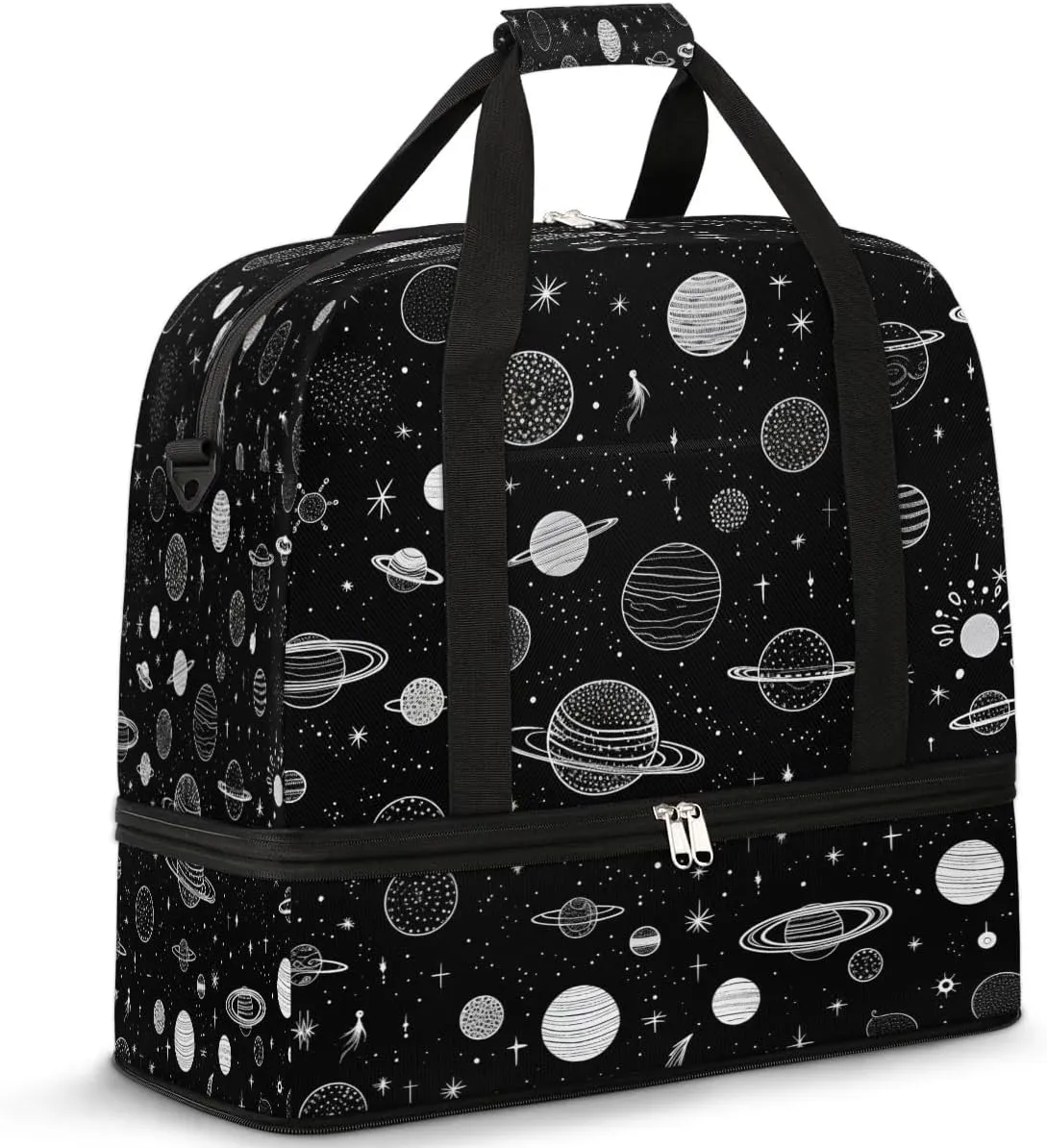 Cosmic Pattern Play Travel Duffel Bag, Travel Essentials, Gym Bag for Women, Weekender Overnight Bag With Shoes Compartment, Carry On Bags for Airplanes
