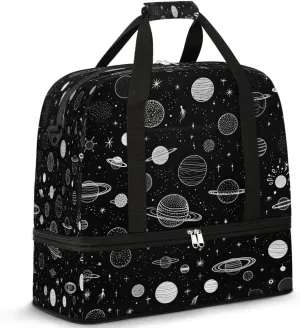 Cosmic Pattern Play Travel Duffel Bag, Travel Essentials, Gym Bag for Women, Weekender Overnight Bag With Shoes Compartment, Carry On Bags for Airplanes