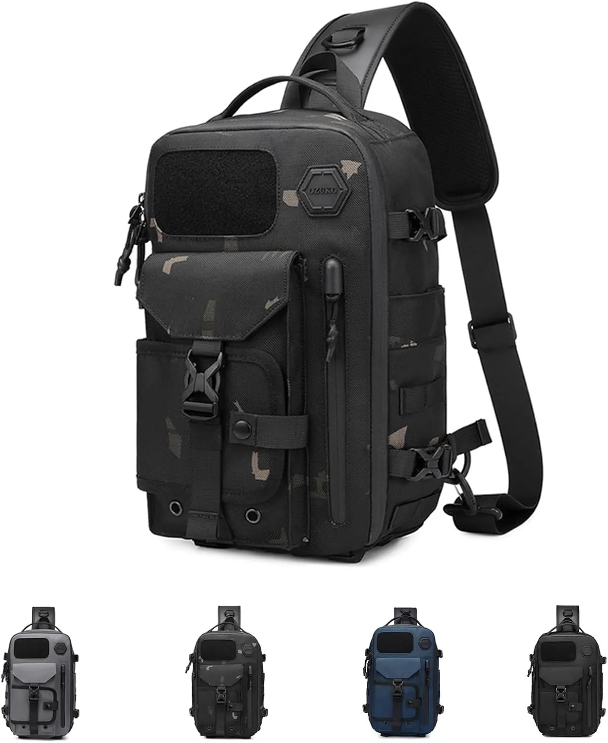 Cosmos Explorer Sling Bag, Dustproof and Waterproof Travel Sling Bag for Men, Equipped with Belt Buckle