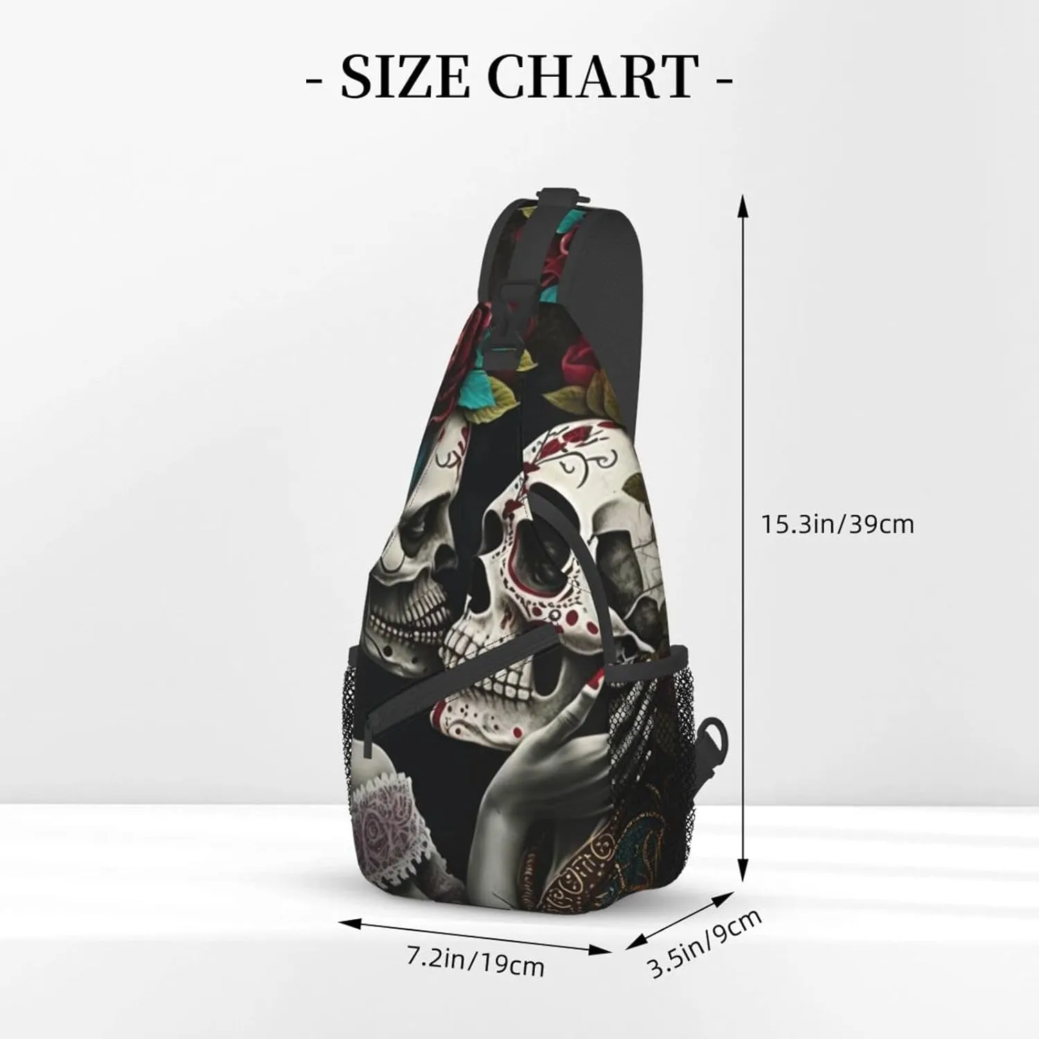 Couple Skull Outdoor Cross-body Shoulder Bag, Unisex Backpack For Women Men Young Hiking Travel