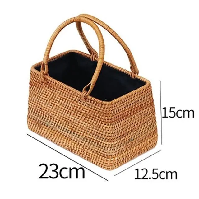 Courteous staff Crossbody Circular Bags Bohemian Rattan Custom-built Woven Bags Handmade Beach
