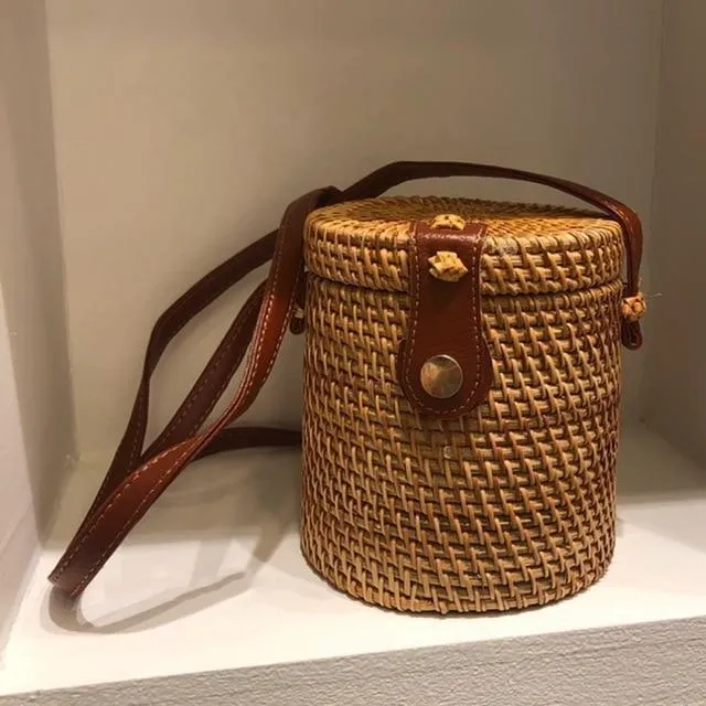 Courteous staff Crossbody Circular Bags Bohemian Rattan Custom-built Woven Bags Handmade Beach