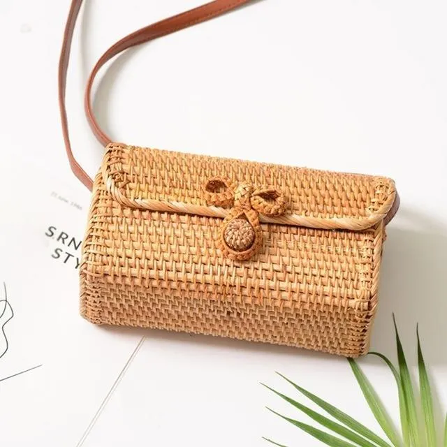 Courteous staff Crossbody Circular Bags Bohemian Rattan Custom-built Woven Bags Handmade Beach