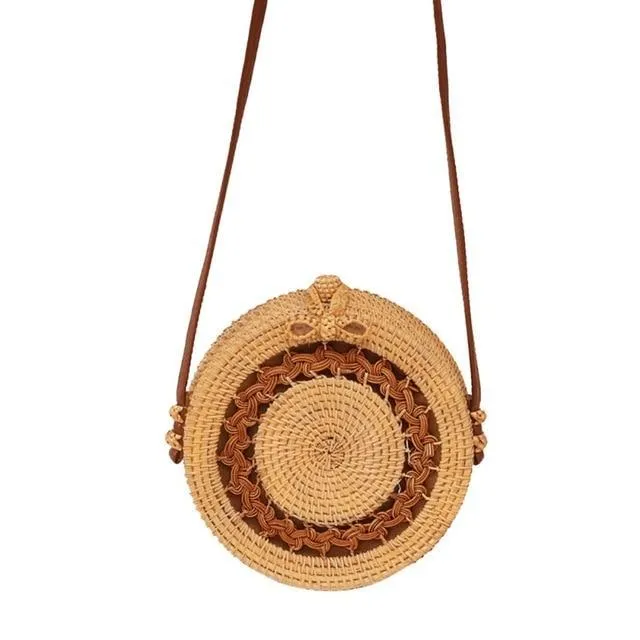 Courteous staff Crossbody Circular Bags Bohemian Rattan Custom-built Woven Bags Handmade Beach