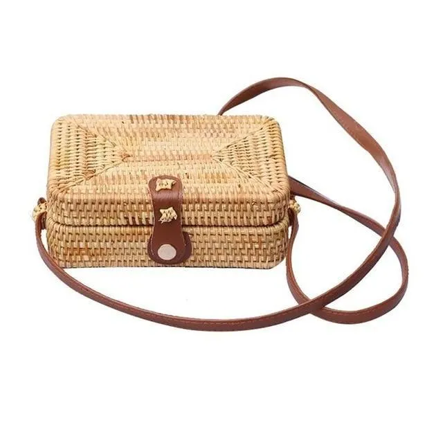 Courteous staff Crossbody Circular Bags Bohemian Rattan Custom-built Woven Bags Handmade Beach