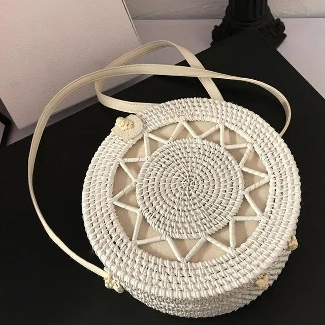Courteous staff Crossbody Circular Bags Bohemian Rattan Custom-built Woven Bags Handmade Beach