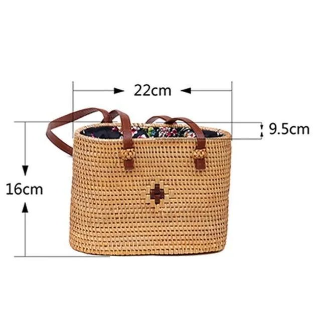 Courteous staff Crossbody Circular Bags Bohemian Rattan Custom-built Woven Bags Handmade Beach