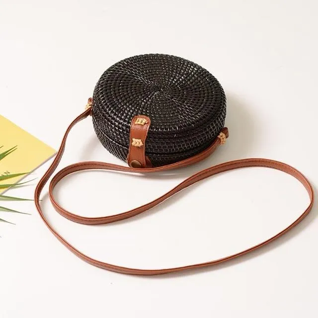 Courteous staff Crossbody Circular Bags Bohemian Rattan Custom-built Woven Bags Handmade Beach