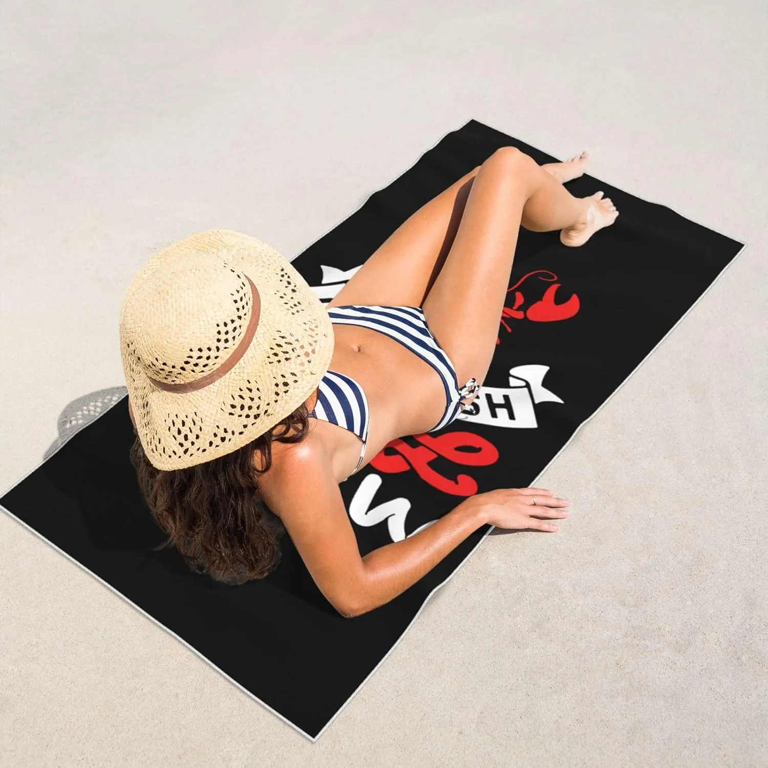 Crawfish Boil Crew Beach Towel 55x27.5 Inches - Ultra Soft Quick Dry Sand Towel, Lightweight Large Bath Towel for Pool, Summer, Travel