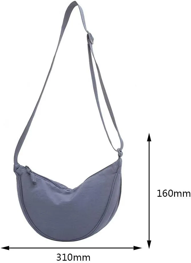 Crescent Women's Nylon Crossbody Hobo Sling Bag - Lightweight, Small Shoulder Purse