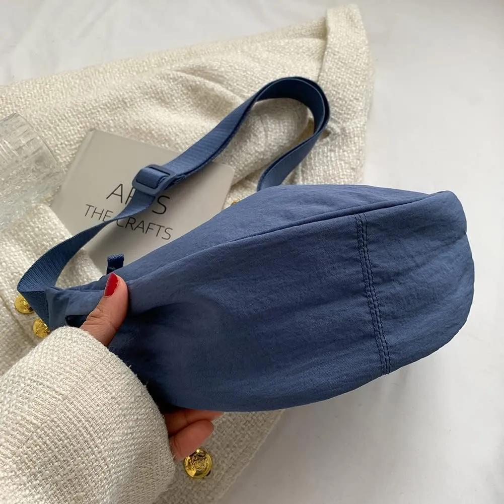 Crescent Women's Nylon Crossbody Hobo Sling Bag - Lightweight, Small Shoulder Purse